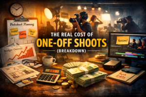 Real cost of one-off shoots shown through repeated planning, production resets, and rising budgets