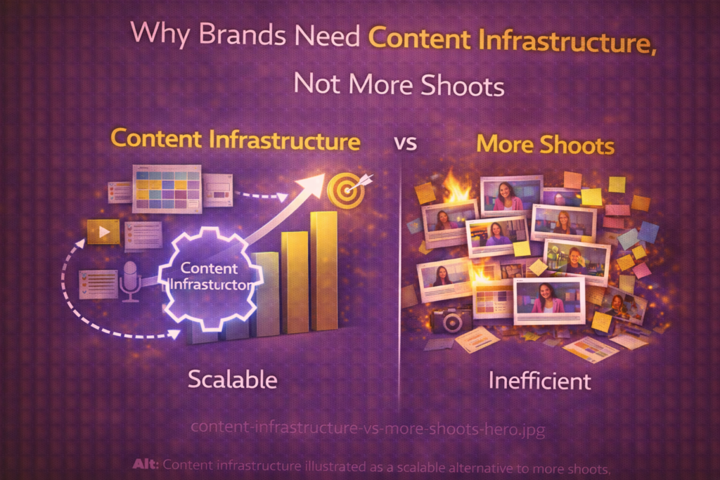 Content infrastructure illustrated as a scalable alternative to more shoots