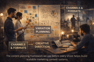 Content planning framework before every shoot used to build scalable marketing content systems