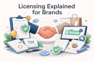Licensing explained for brands with visual overview of intellectual property and partnerships