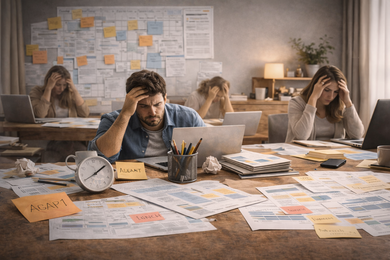 Before a content infrastructure strategy, last-minute requests and a messy approval workflow create creative bottlenecks