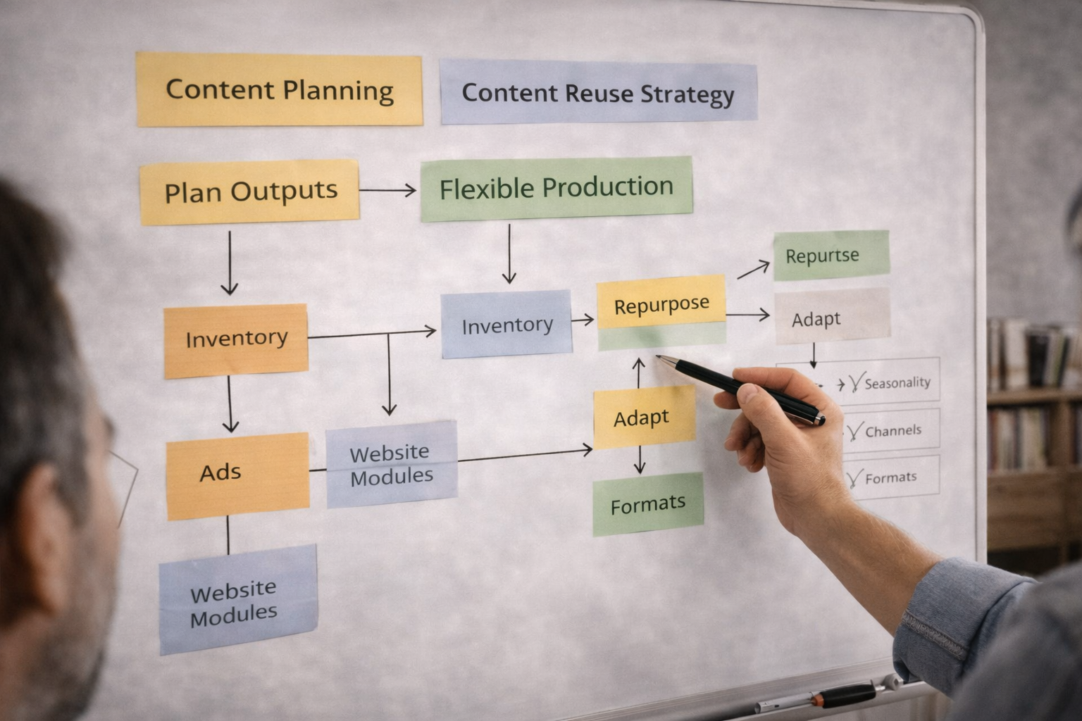 Content planning system designed to increase content reuse strategy and marketing asset utilization