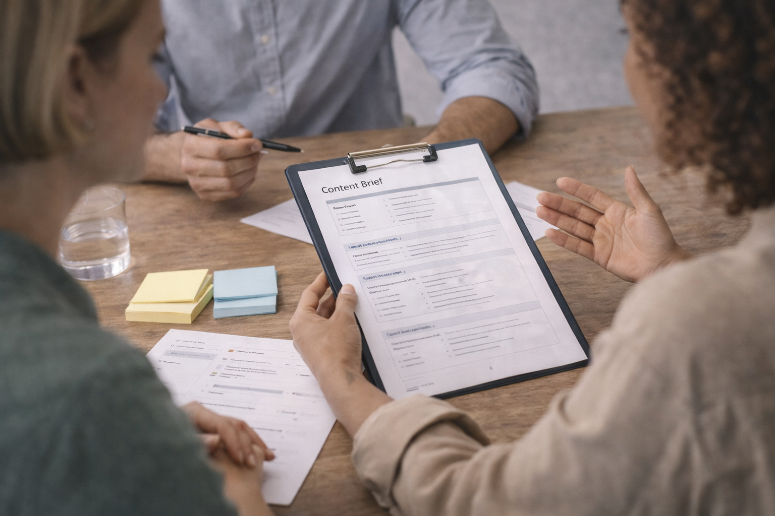 Stakeholder alignment using a content brief template to reduce stakeholder friction before production