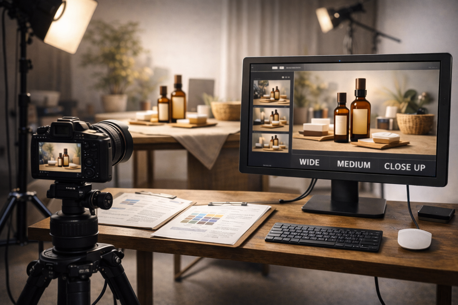 Multi-use campaign shoot capturing modular content with flexible framing