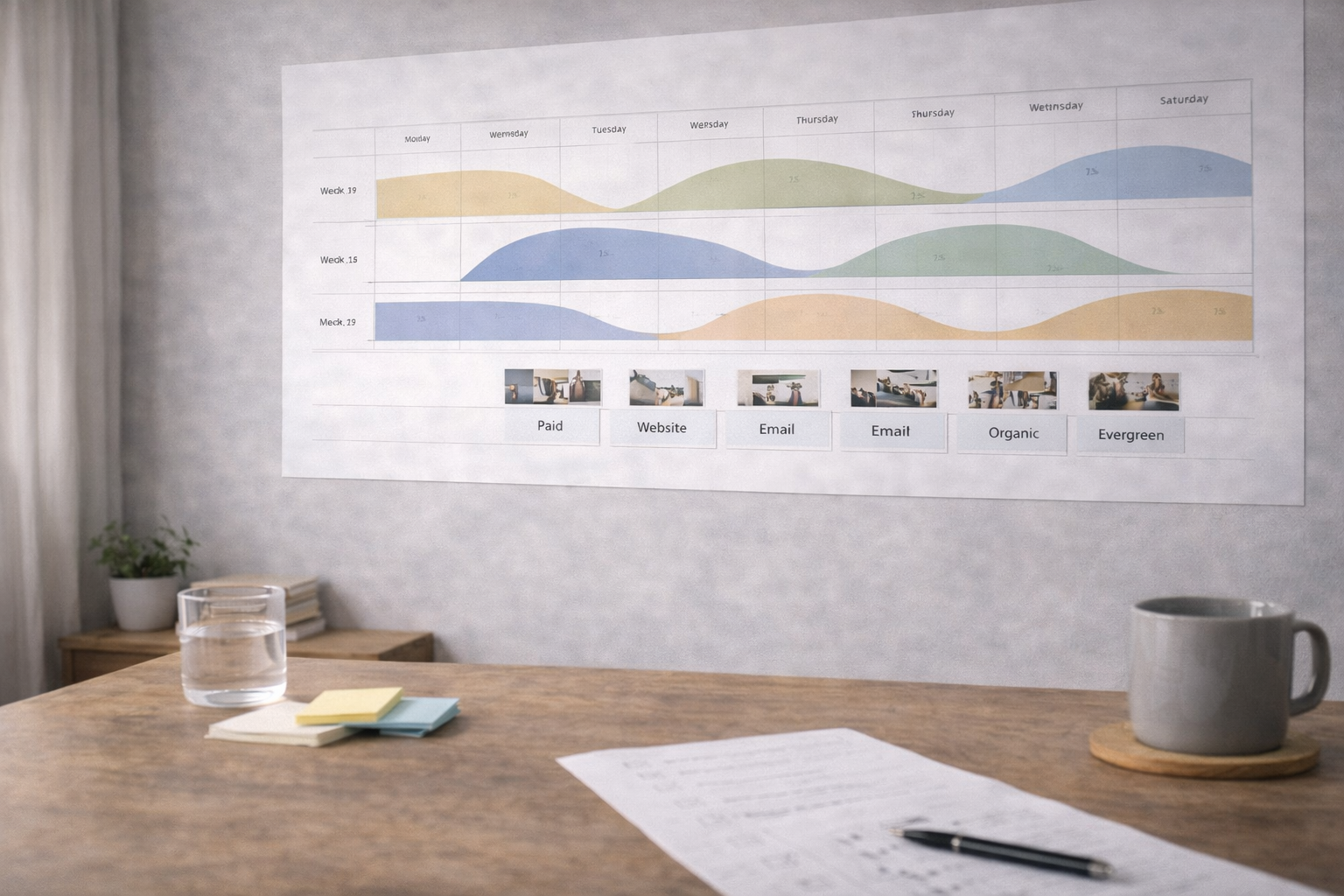 Content distribution plan extending asset lifespan by sequencing formats and placements over time
