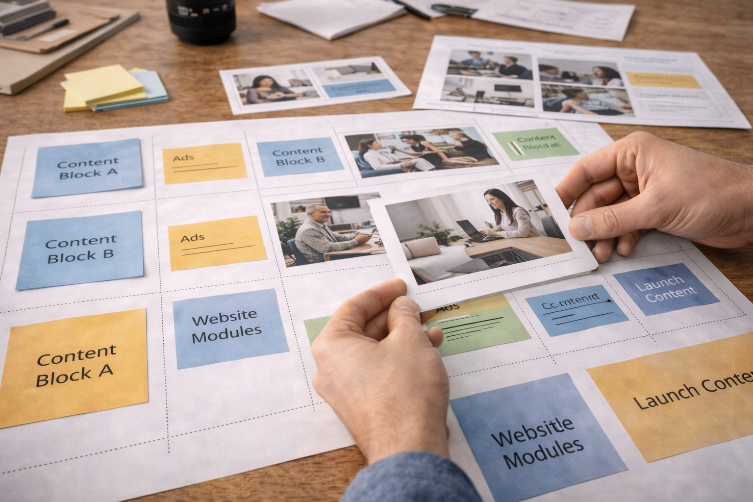 Content production efficiency achieved through modular assets and flexible framing