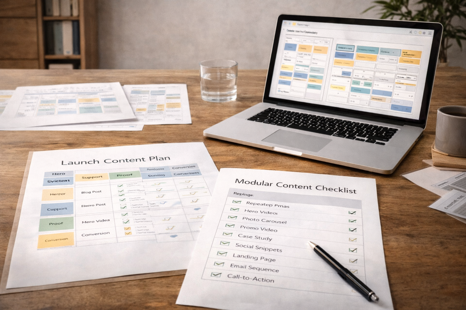 Launch content plan built through business moment content planning and reusable formats