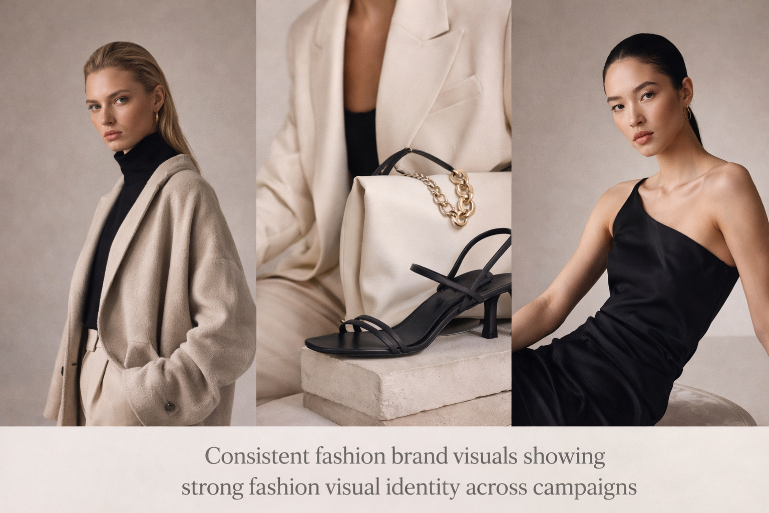 Consistent fashion brand visuals showing strong fashion visual identity across campaigns