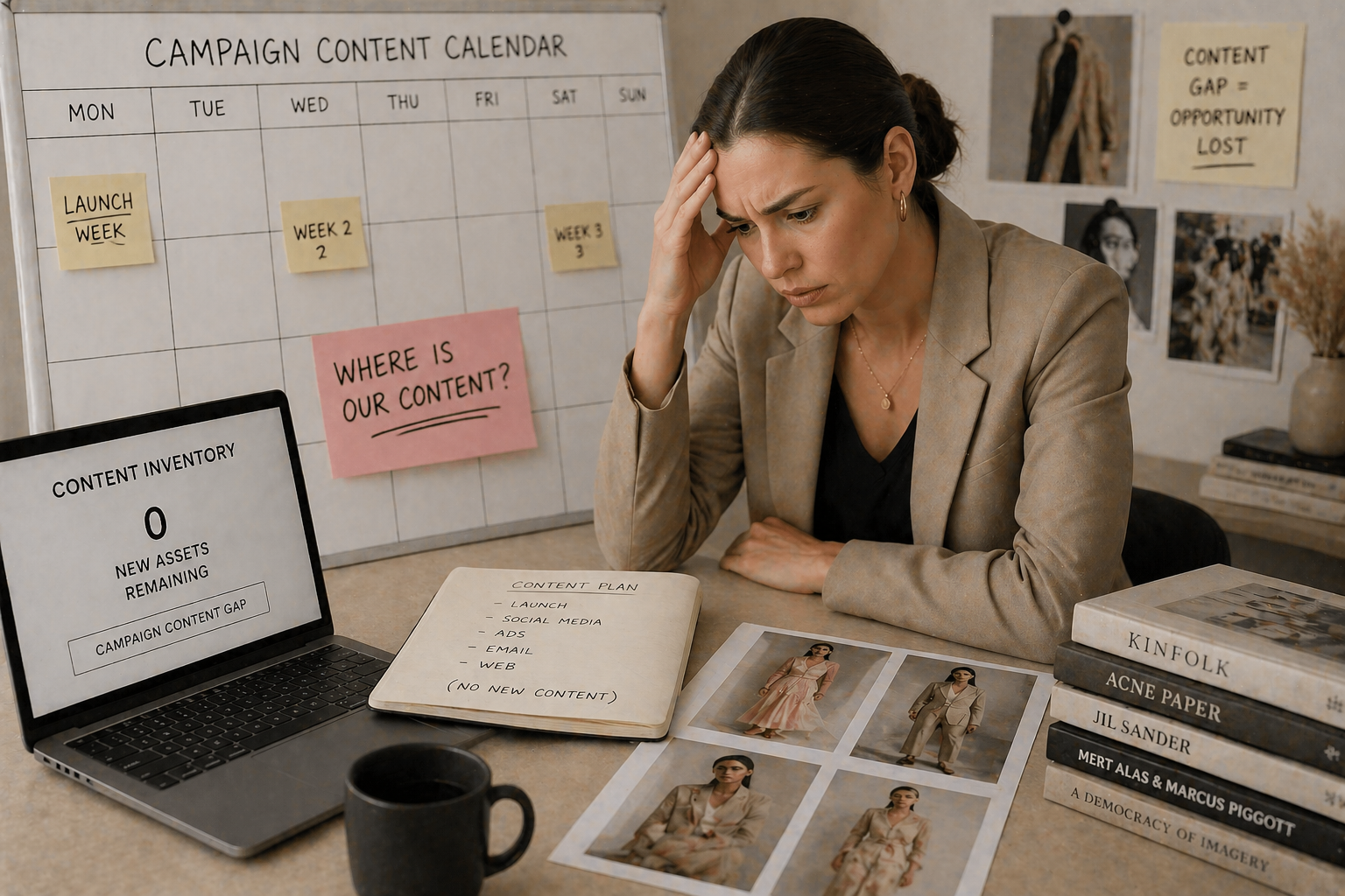 Why your campaign photos stop working after 30 days shown through lack of fashion content production after launch