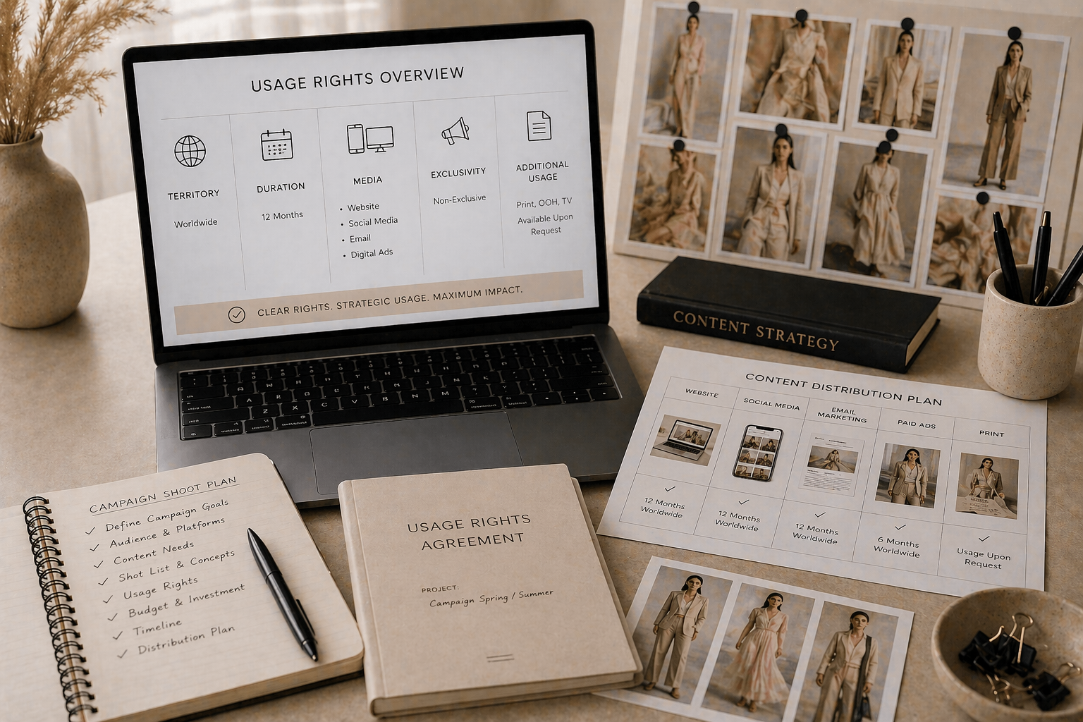 Why your photographer asks about usage rights shown through structured fashion content production usage system