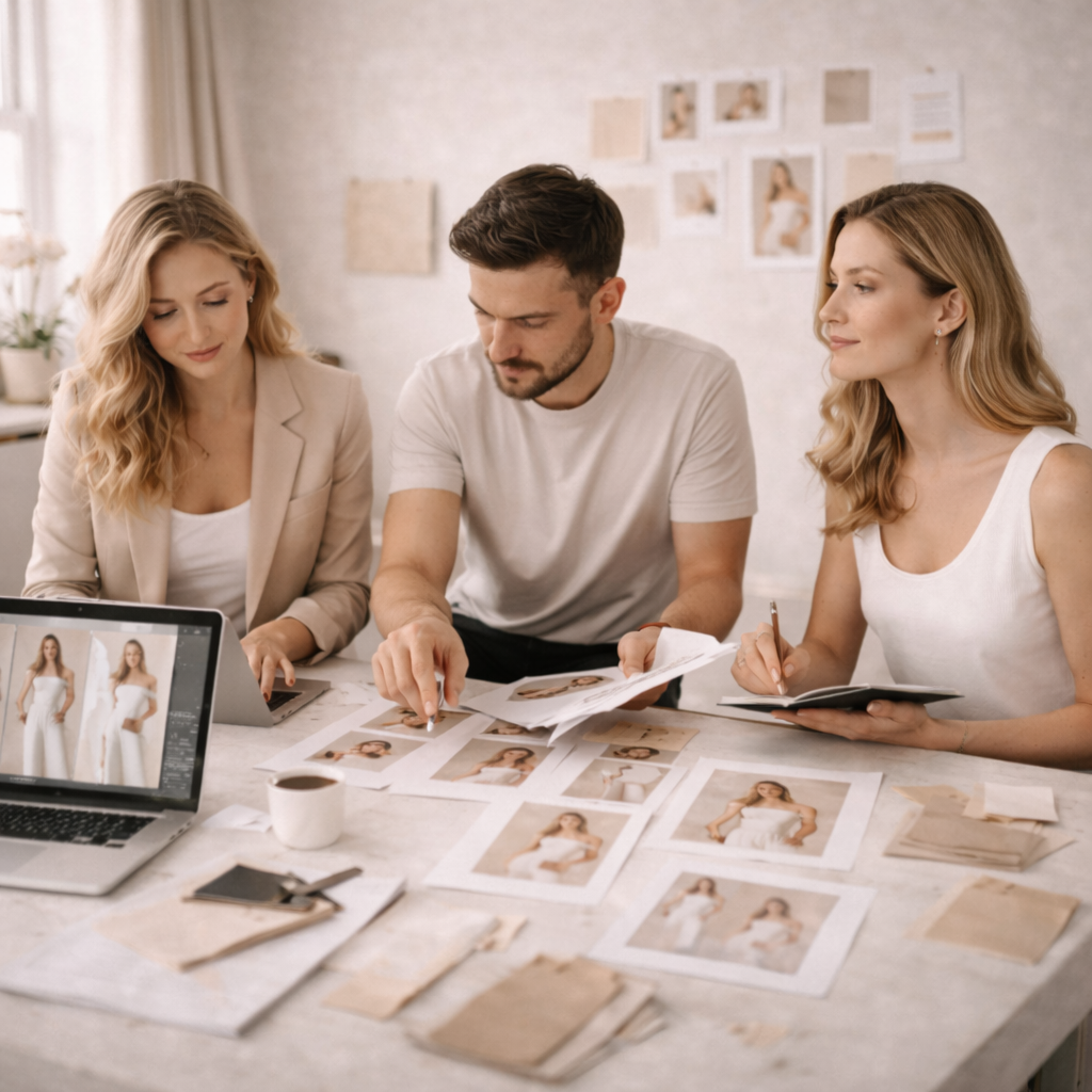 In-house vs freelance vs agency for campaigns showing internal fashion content production team setup