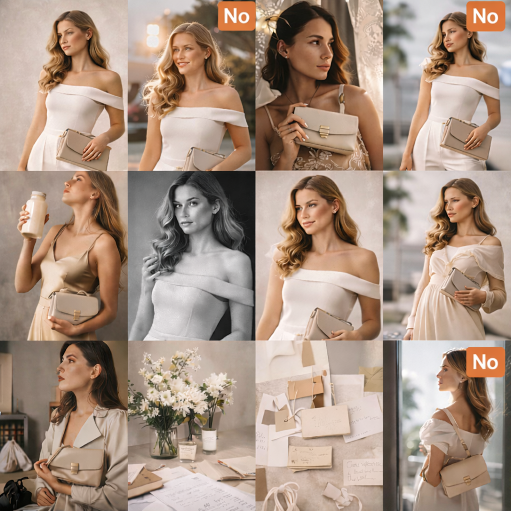 When should you invest in a content retainer shown through inconsistent fashion brand visuals