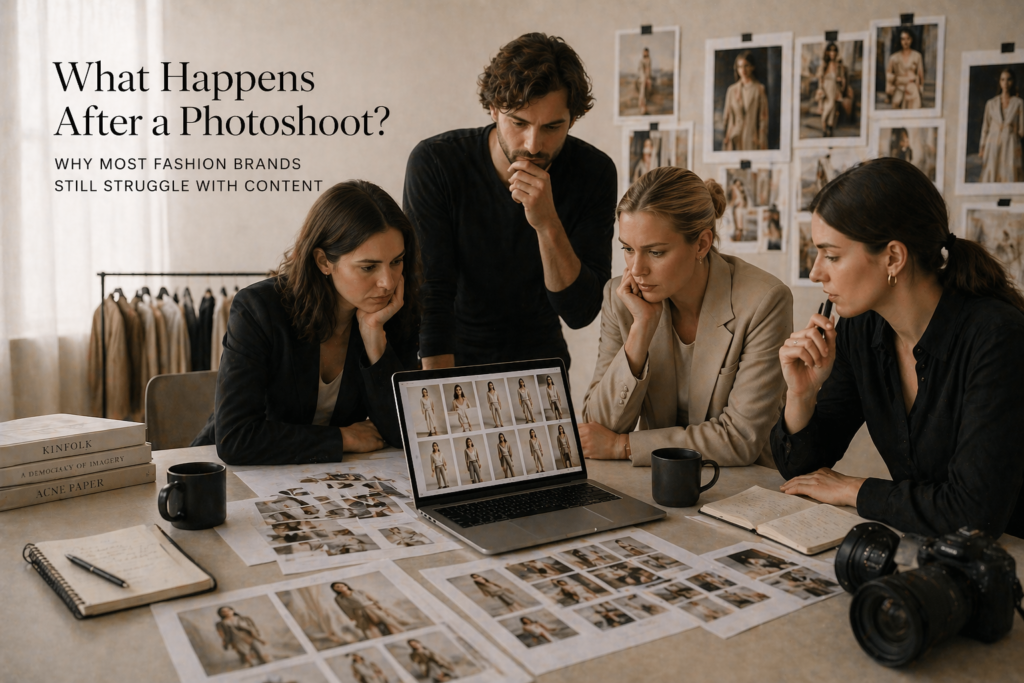 What happens after a photoshoot shown through fashion campaign photography review and uncertainty