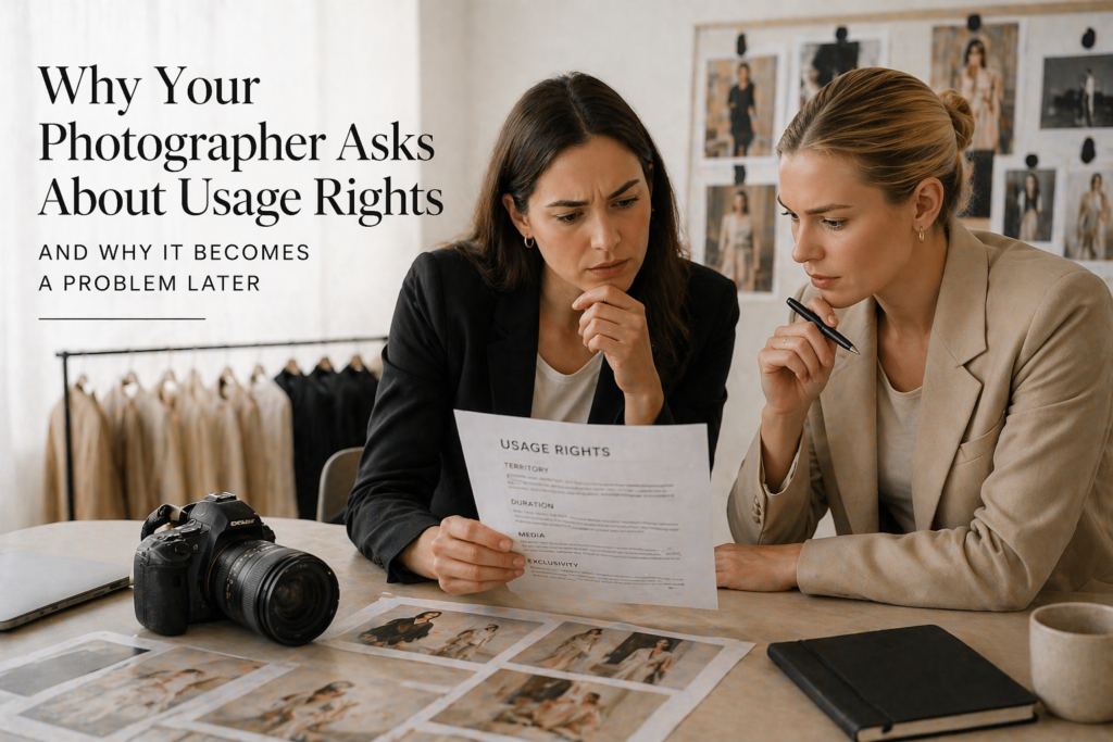 Why your photographer asks about usage rights shown through contract confusion in fashion campaign photography