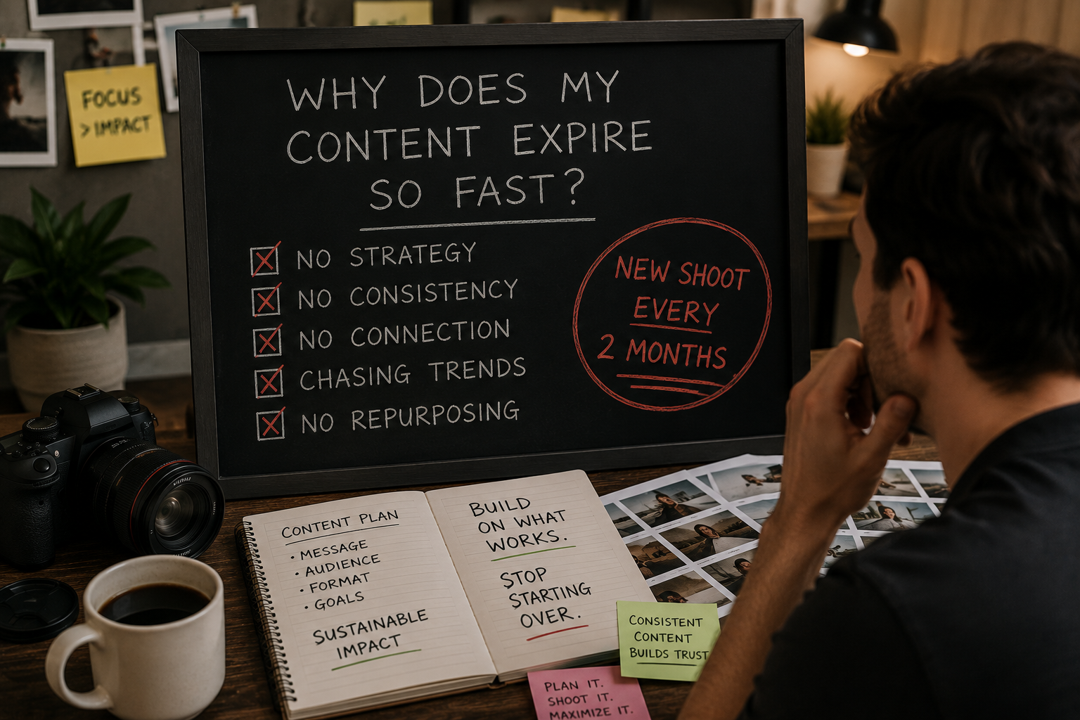 Example of branding photography mistakes causing inconsistent marketing visuals and customer confusion