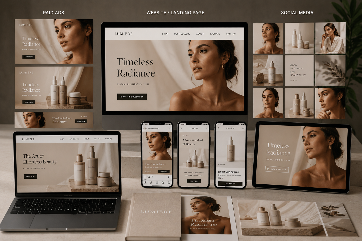 Evergreen campaign visuals designed to create content that converts across multiple marketing channels
