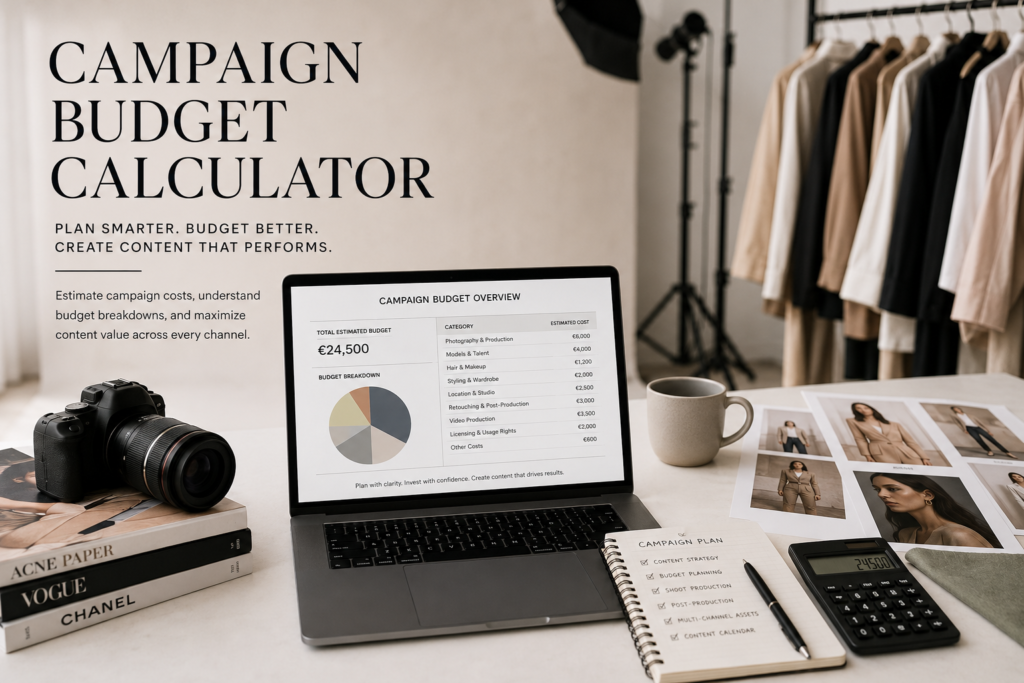 Campaign budget calculator for fashion and beauty brands planning content production