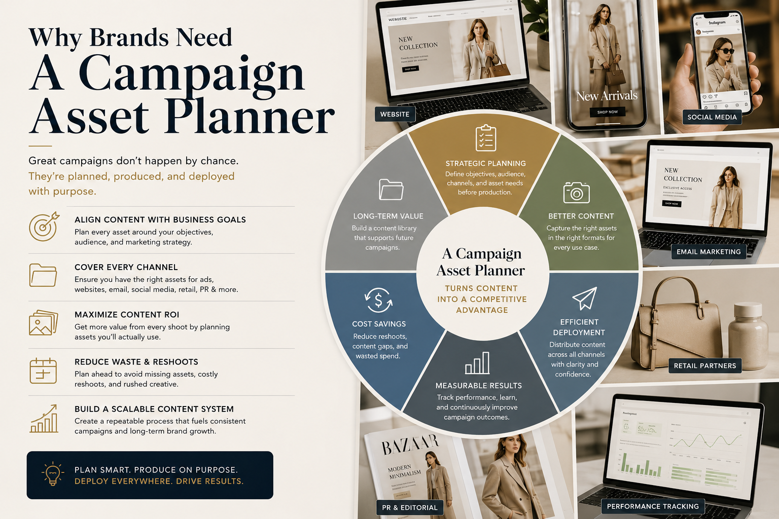 Marketing team using a Campaign Asset Planner to coordinate campaign production.