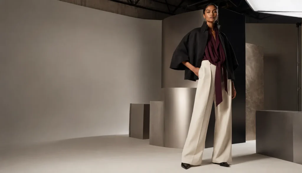 Collection launch photography campaign with a model in a modern editorial studio