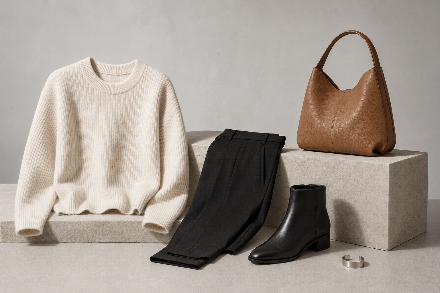 Coordinated fashion product image library demonstrating consistent light, scale, color and art direction.