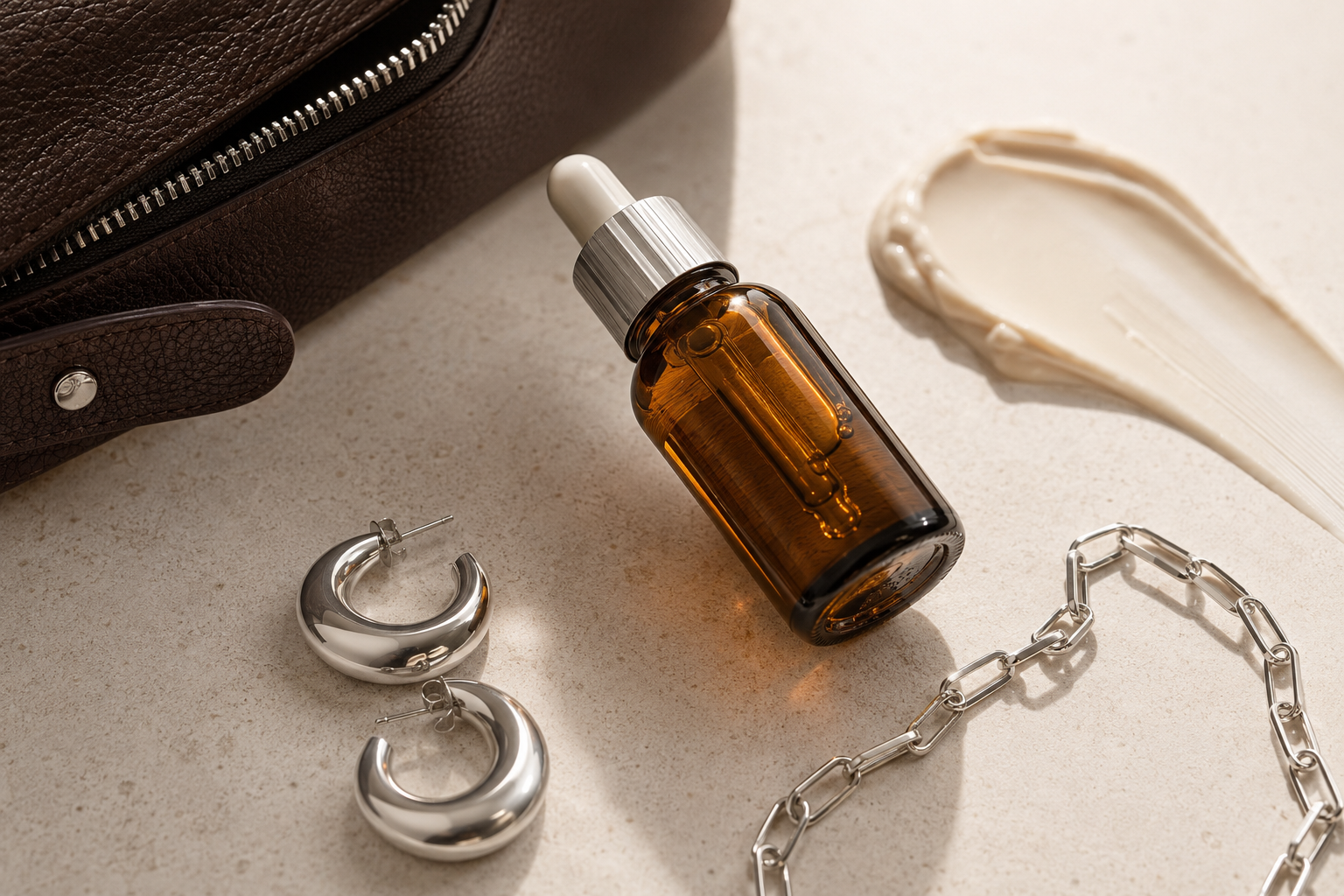Ecommerce product photography showing precise beauty, jewelry, leather and cosmetic material details for online evaluation.