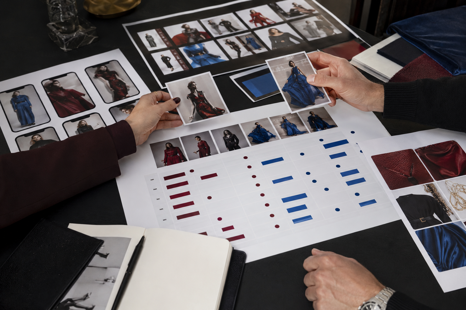 Alt text: Fashion campaign performance analysis comparing editorial content engagement, saves, shares and product clicks