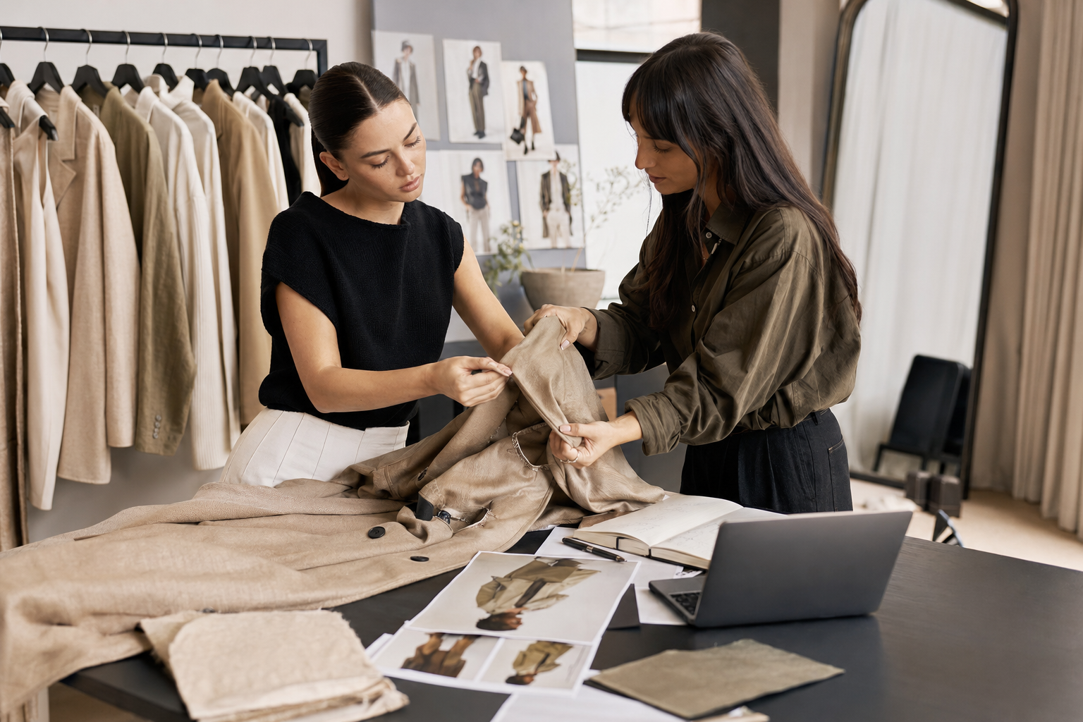 Fashion Marketing Funnel consideration stage showing garment quality, fit, construction and styling evaluation