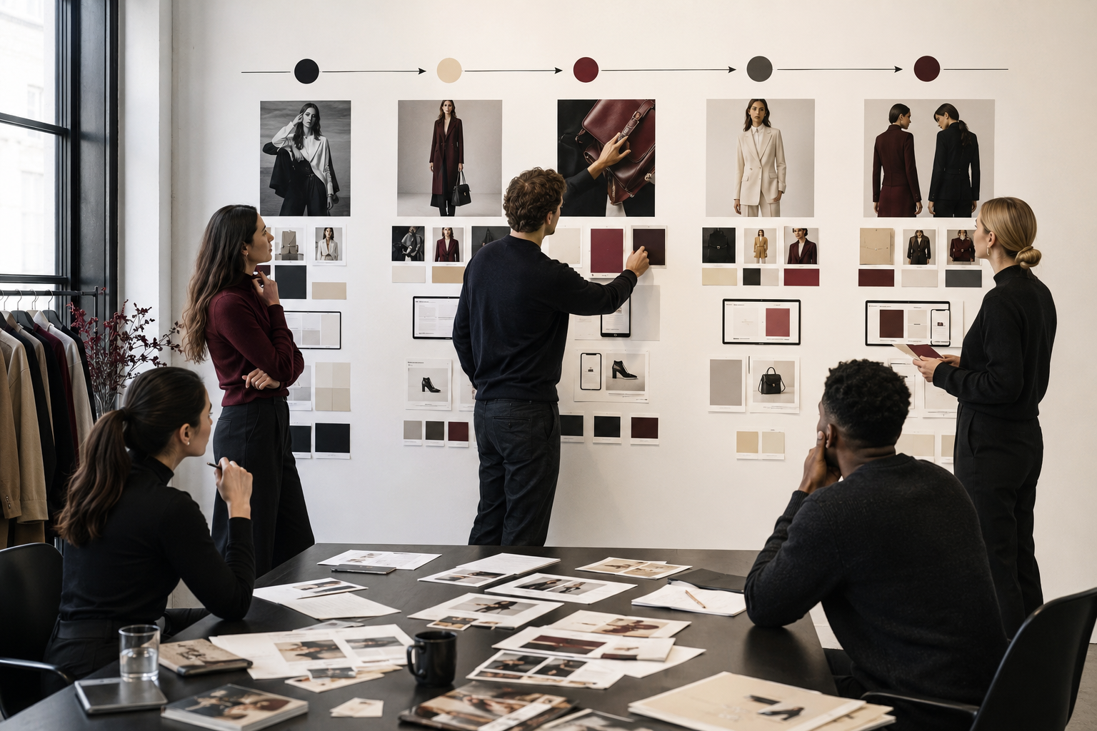 Fashion Marketing Funnel content map assigning campaign assets to awareness, consideration, conversion, retention and advocacy