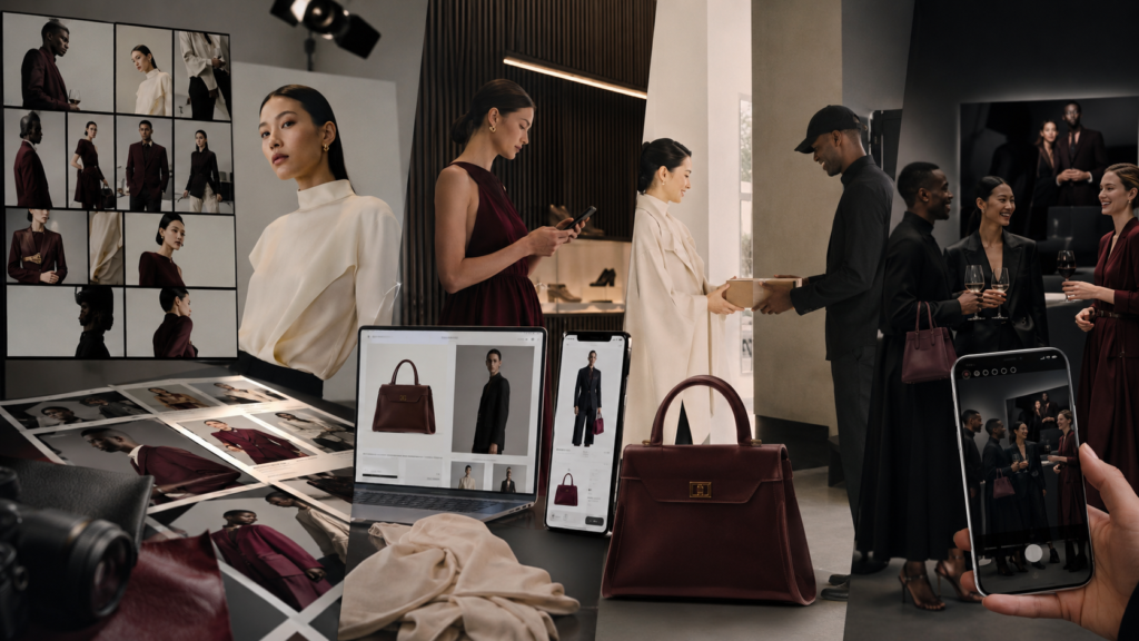Fashion Marketing Funnel connecting campaign discovery, product evaluation, purchase, loyalty and advocacy