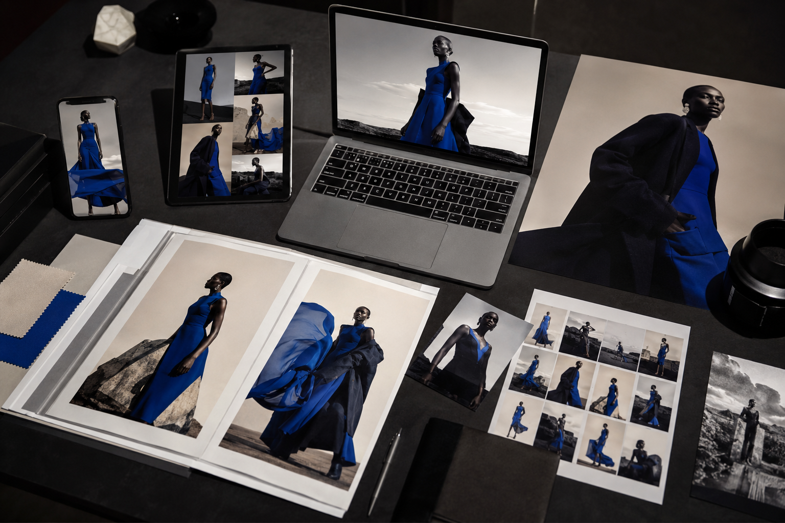 Fashion Marketing Funnel using coordinated paid and owned media assets across vertical, square and landscape formats