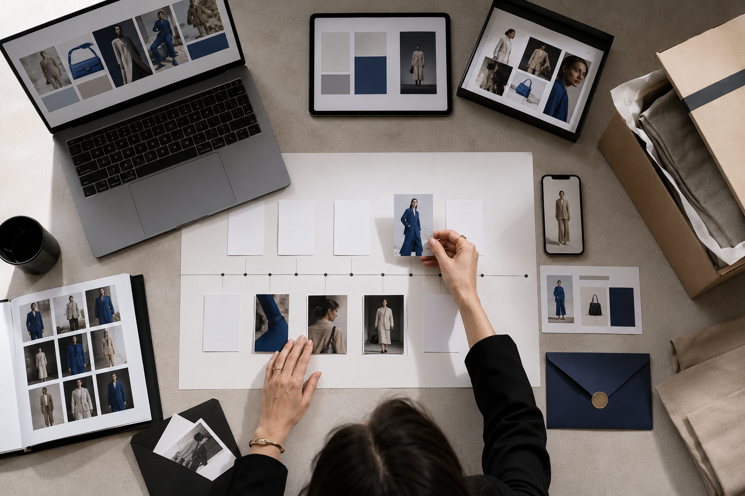 Fashion Product Launch Strategy channel deployment with campaign assets sequenced across email, social media, ecommerce, PR and paid advertising