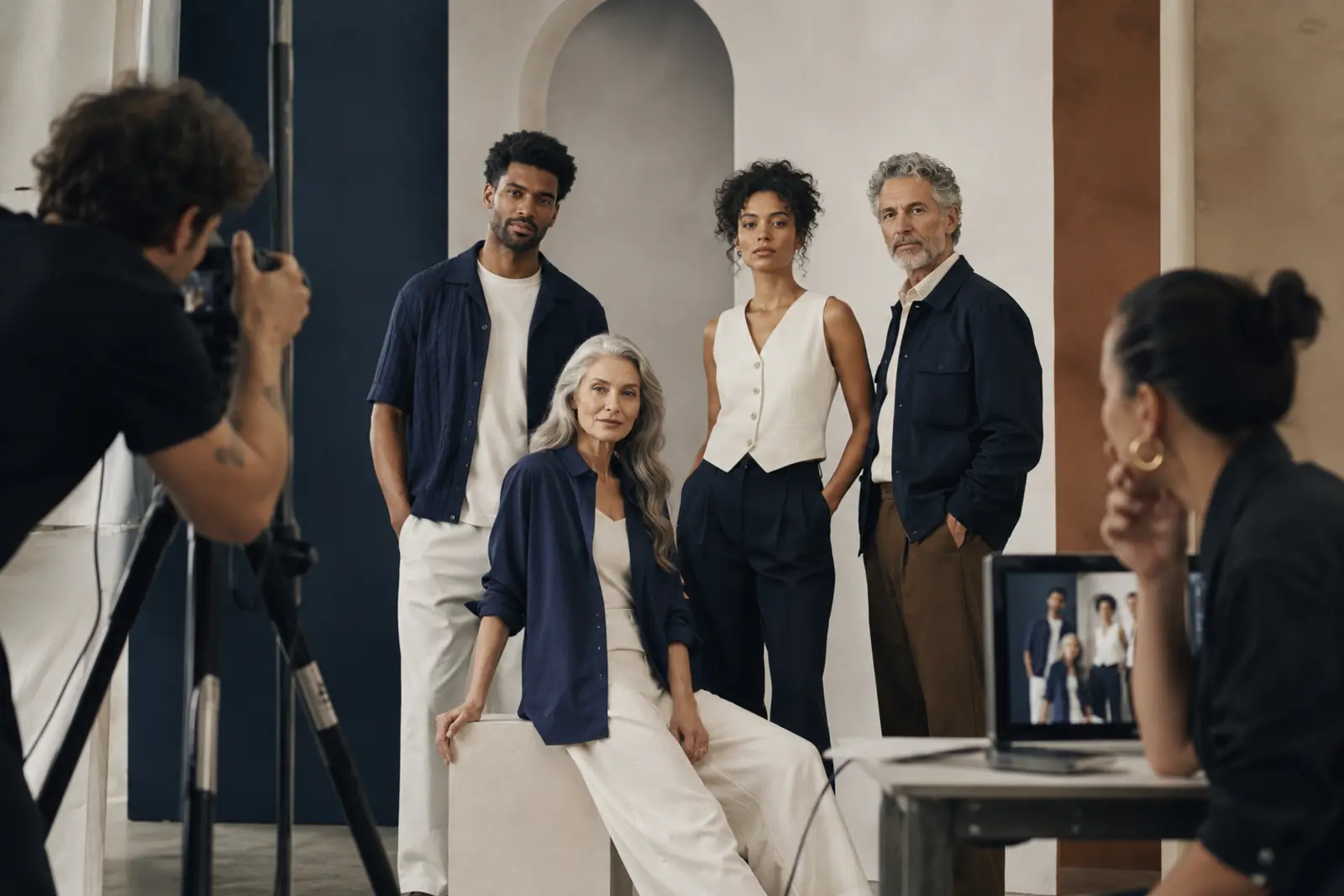 Fashion Campaign Casting: How to Choose the Right Models - Phil Halfmann Inclusive fashion campaign casting ensemble photographed during a coordinated studio camera test