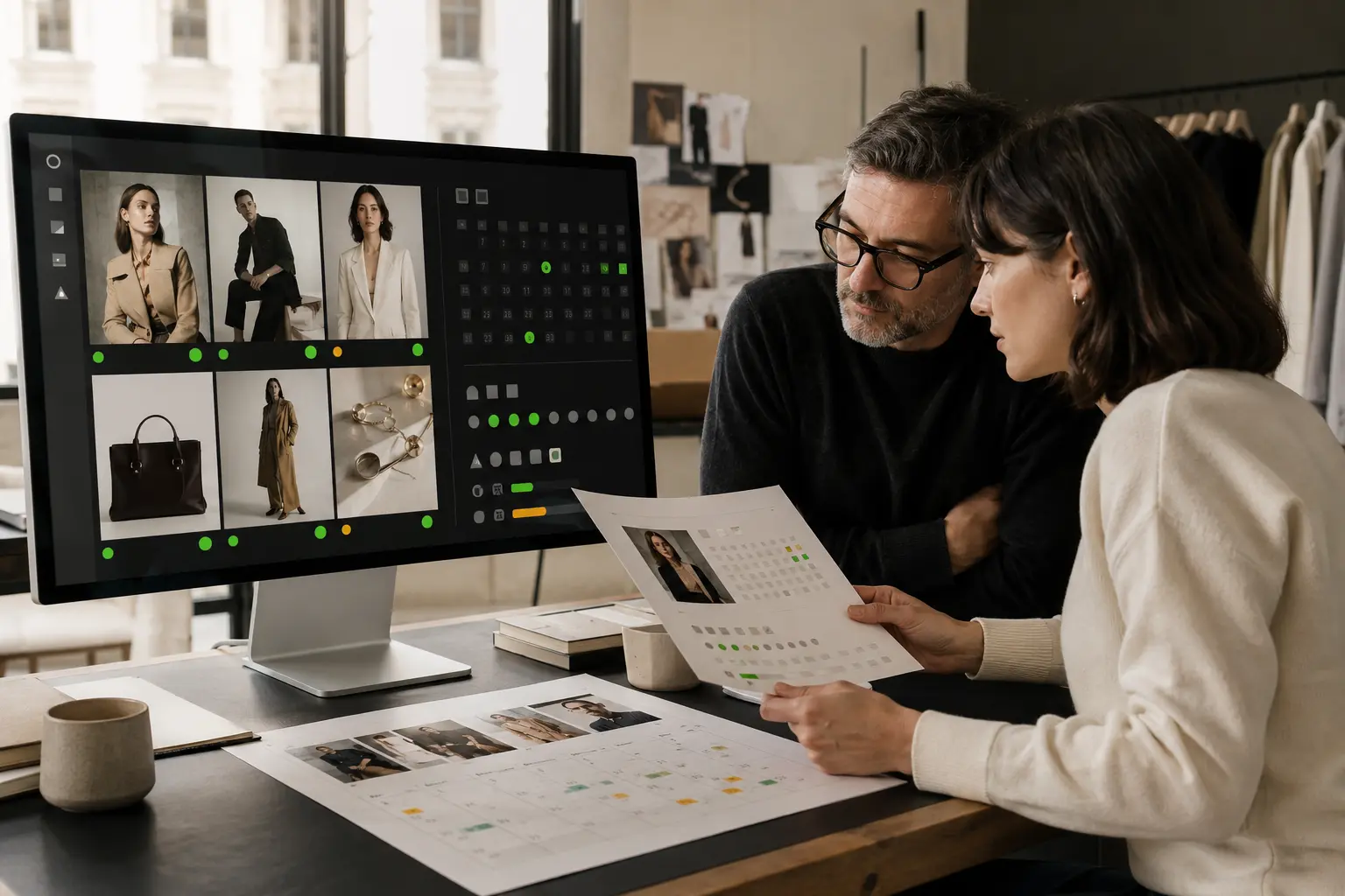 Digital Asset Management for Fashion Brands: A Practical Guide - Phil Halfmann Fashion brand team checking digital asset rights, approval status and campaign expiry dates in a DAM