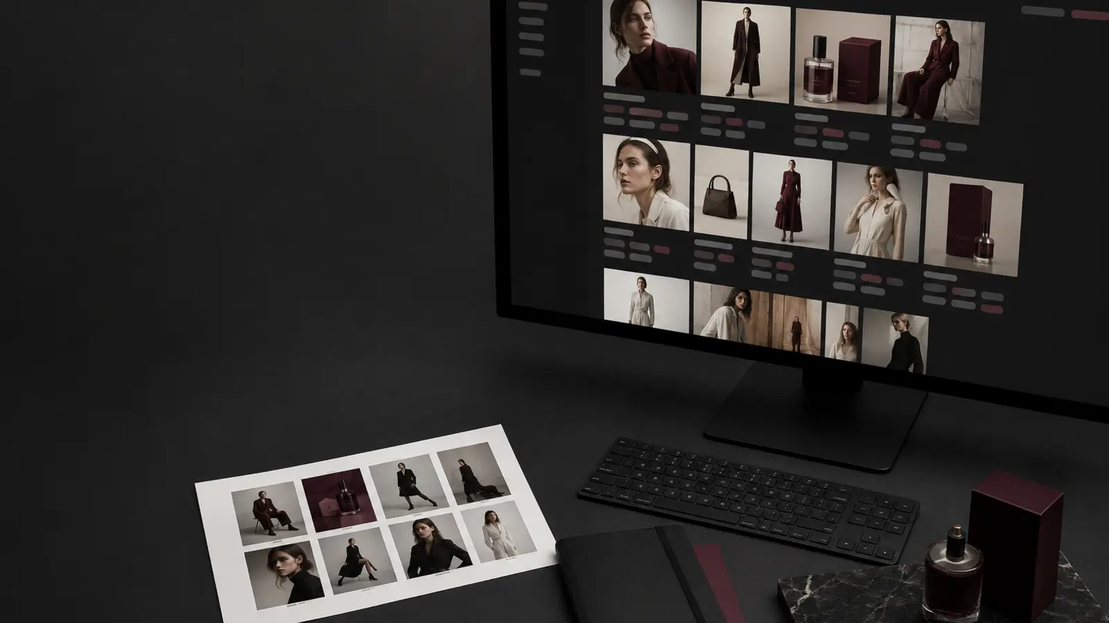 Marketing Asset Metadata: How to Make Your Content Library Searchable - Phil Halfmann Marketing asset metadata system displaying searchable fashion and beauty campaign content