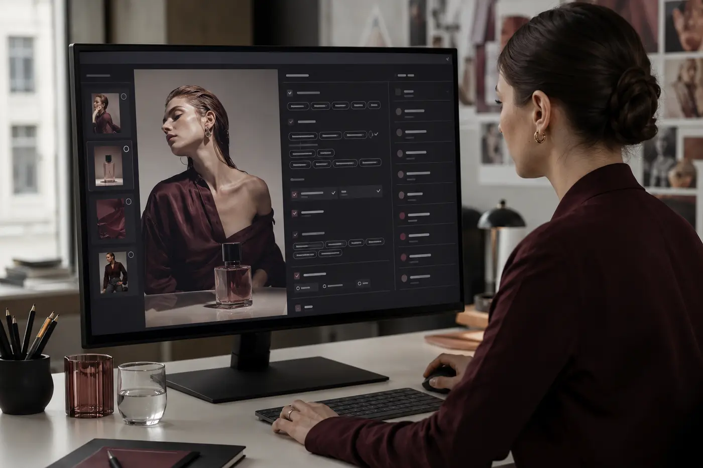 Marketing Asset Metadata: How to Make Your Content Library Searchable - Phil Halfmann Creative operations specialist applying marketing asset metadata fields to a beauty campaign image