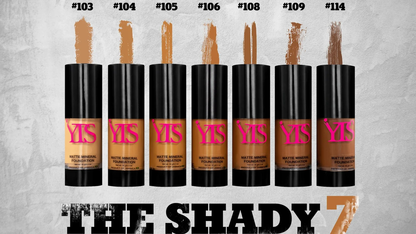 Seven Your True Shade mineral foundation shades arranged for ecommerce comparison