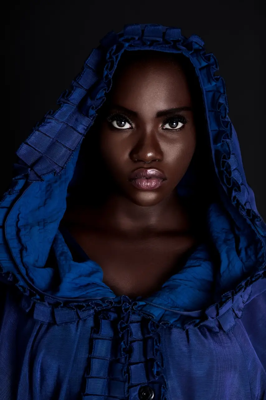 Vertical beauty portrait of Gaelle demonstrating a portrait-format campaign asset